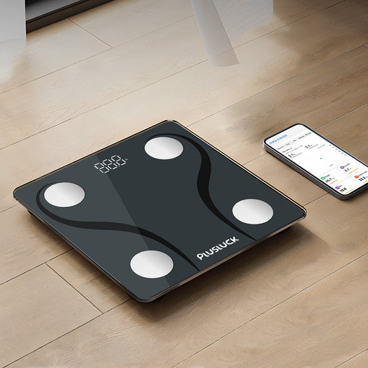 PLusluck Smart Scale, Digital Bathroom Scale BMI Weighing Body Fat Scale, Body Composition Monitor Health Analyzer -with Smartphone App